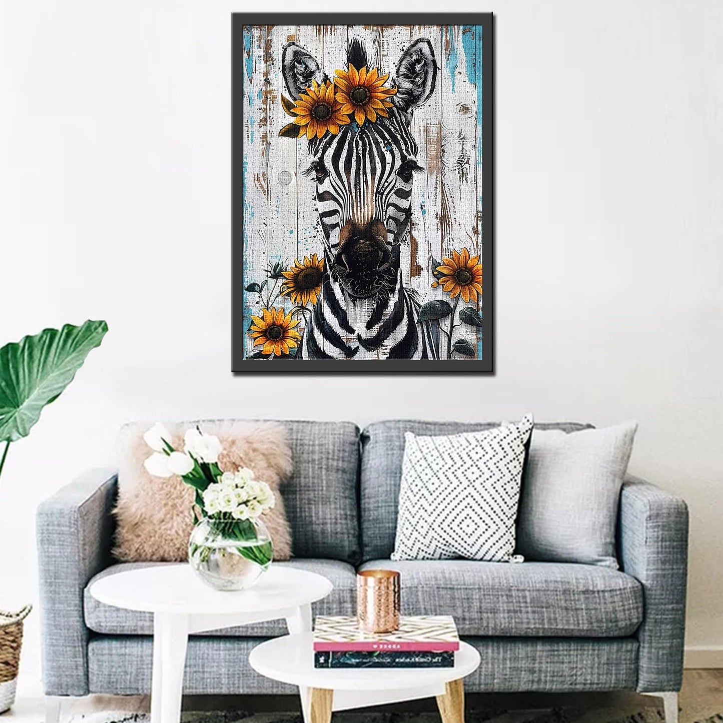 🧩🦓 1000-Piece Jigsaw Puzzle for Adults – Colourful Zebra with Sunflower Crown 🦓🧩