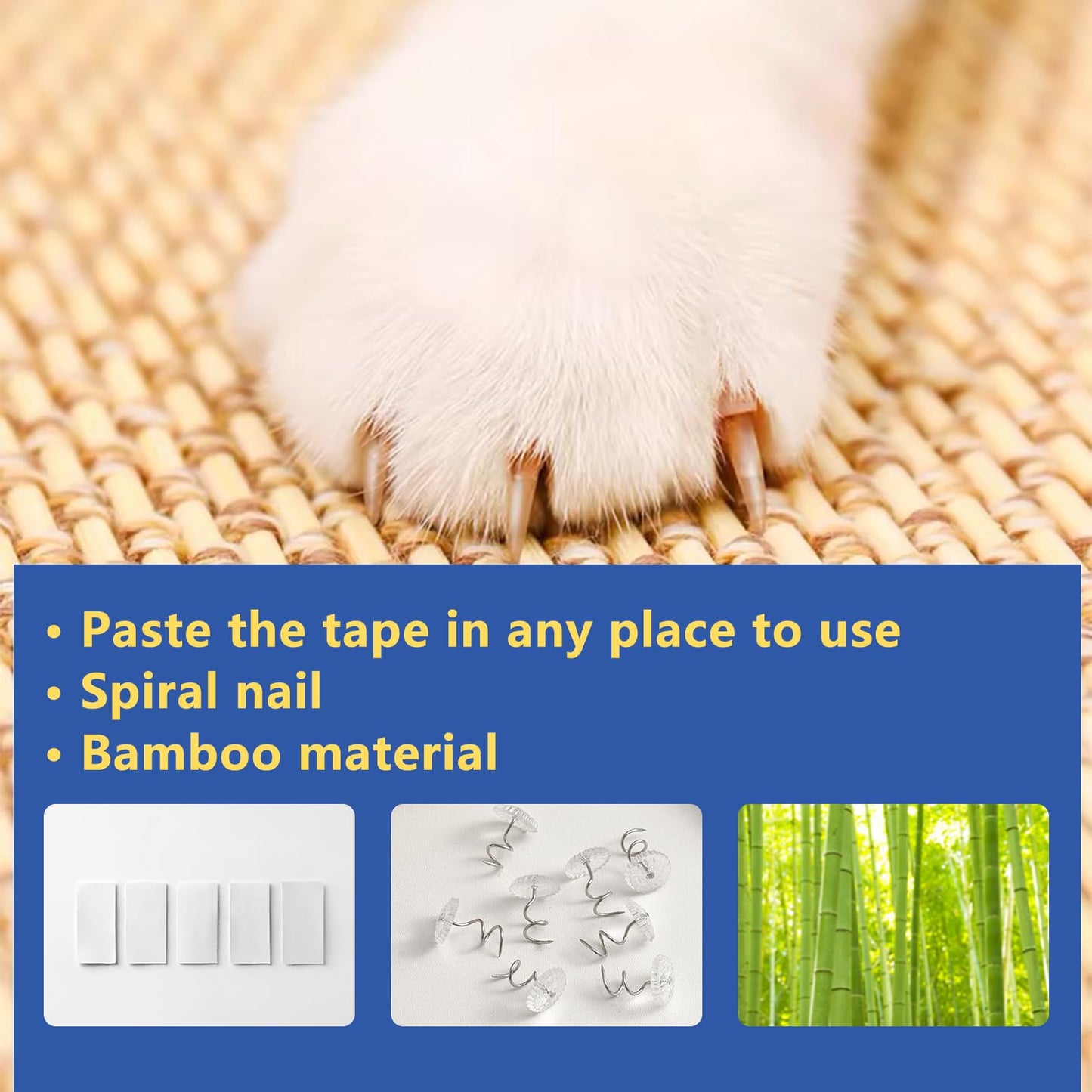 🐱🌿 2-Pack Bamboo Cat Scratcher Mat – 60x40cm 🌿🐱