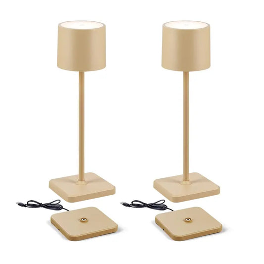 2 Pack Cordless Rechargeable LED Table Lamps - Sand