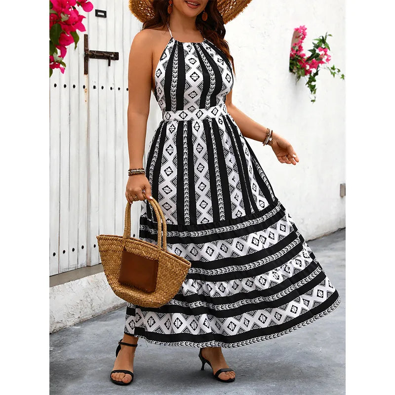 🖤🤍 Zebra Sweet Sleeveless Strap Dress 🤍 🖤