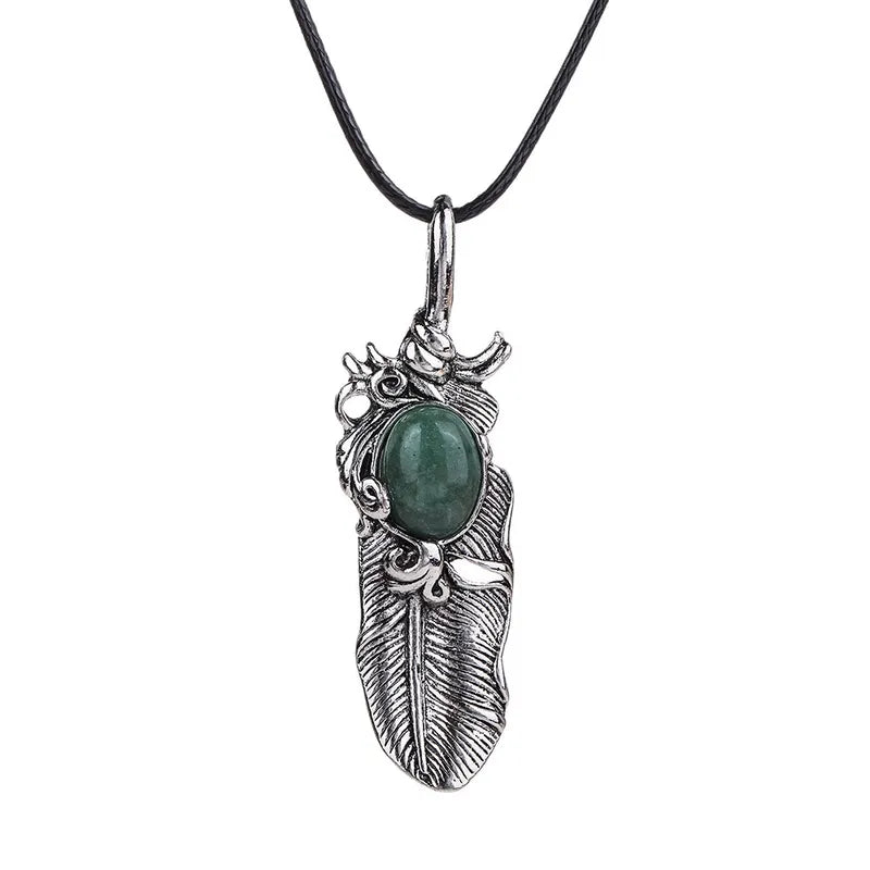 ✨ Natural Crystal Feather Pendant Necklace ✨