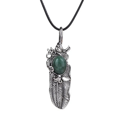 ✨ Natural Crystal Feather Pendant Necklace ✨