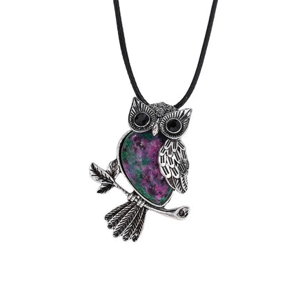 🦉 Natural Crystal Owl Necklace 🦉