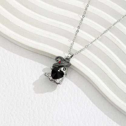 👻 Lil Ghostie Black Witch Hat Necklace 👻