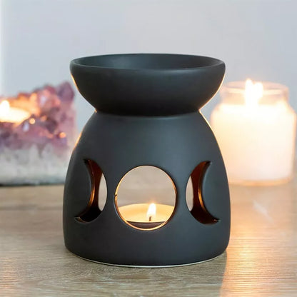 🌙✨ Black Cut Out Triple Moon Oil Burner ✨🌙