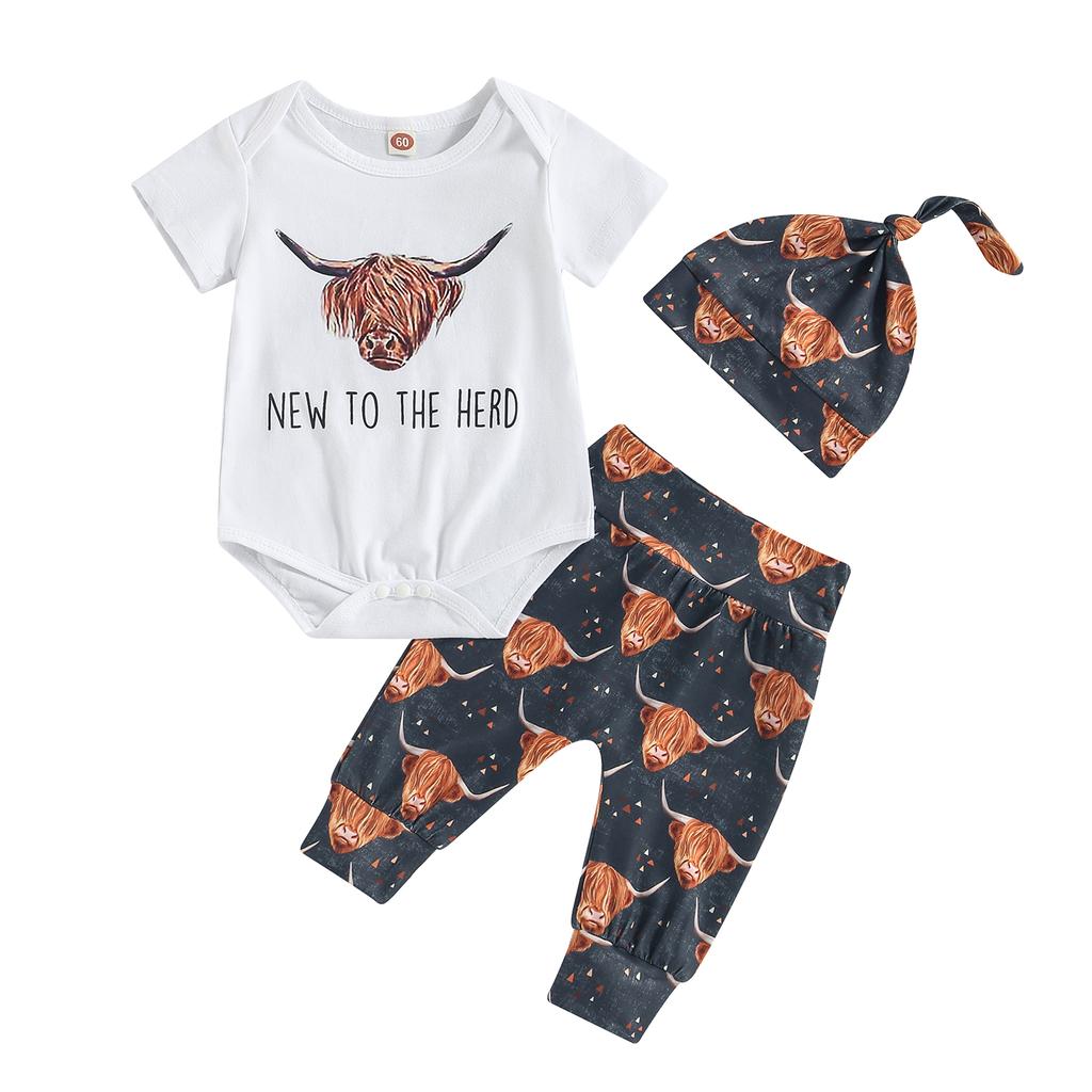🐮 Baby Boys’ Highland Cow 3pc Set
