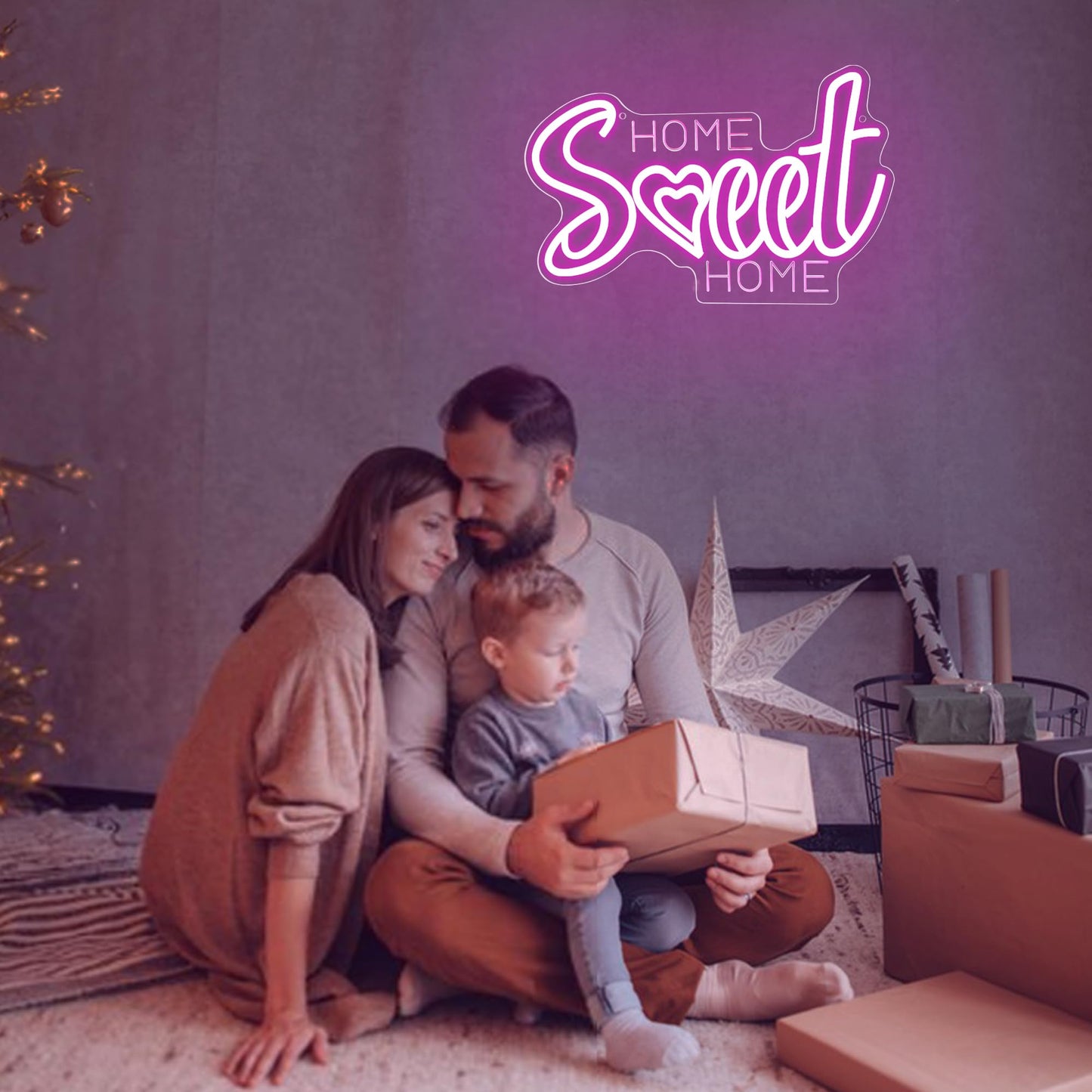 3D Engraved Home Sweet Home Neon Sign LED Wall Light