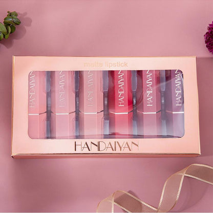6pc Lip Gloss Matte Velvet Non-stick Lipstick Set