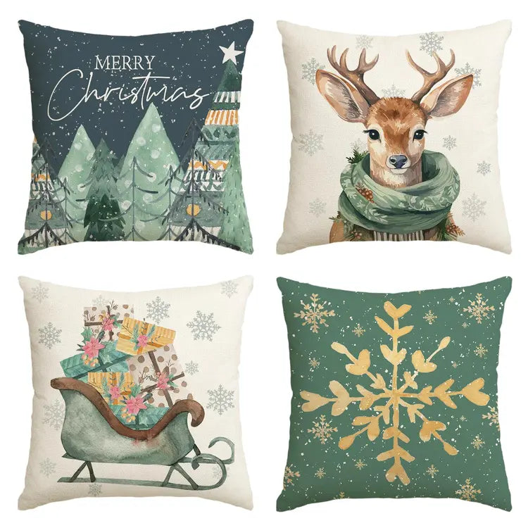 🎄❄️ 4pc Christmas Cushion Covers ❄️🎄