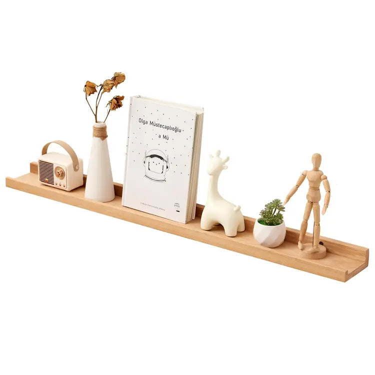 Elegant 90cm Solid Oak Wooden Floating Wall Shelf