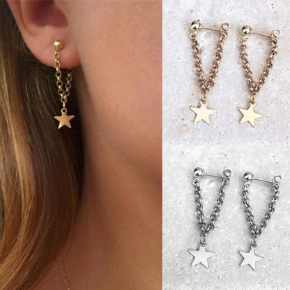 ⭐ Women’s Creative Tassel Star Earrings – Gold or Silver ⭐