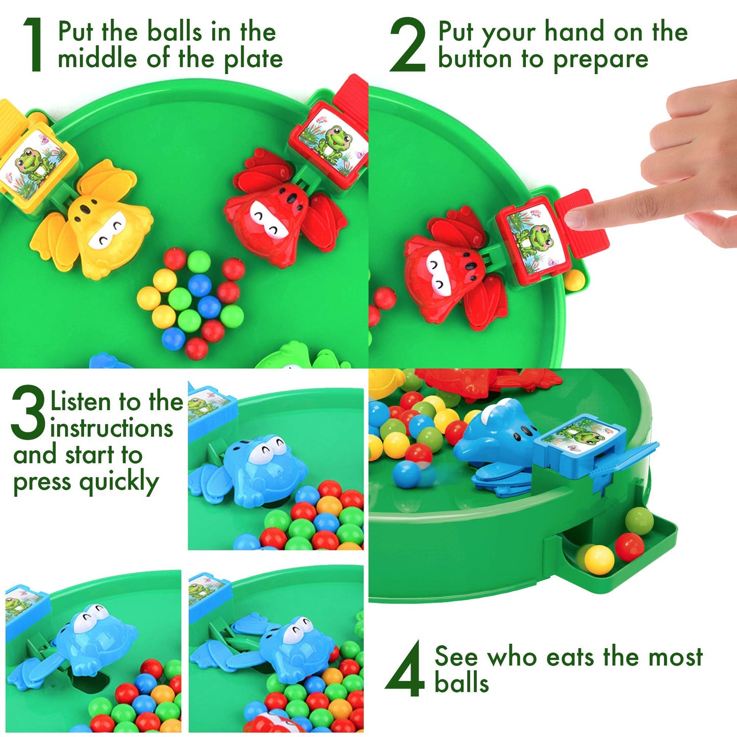 Hungry Frogs Board Game – Fast-Paced 4 Player Fun for Kids 3+