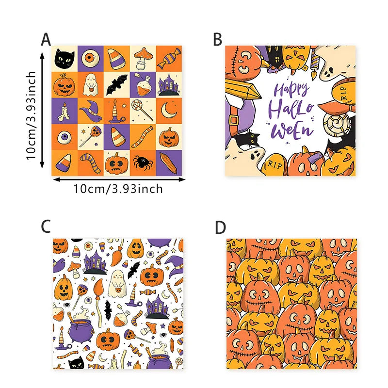 🎃 4pc Halloween Wooden Coaster Set 🎃