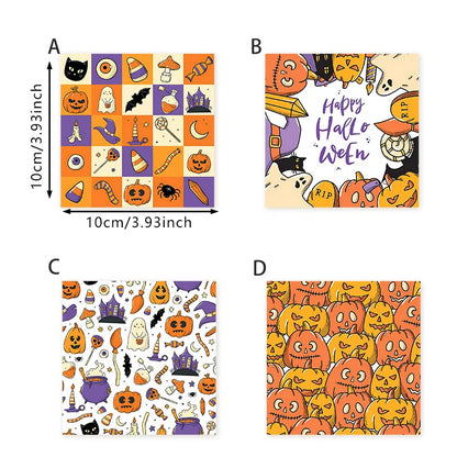 🎃 4pc Halloween Wooden Coaster Set 🎃
