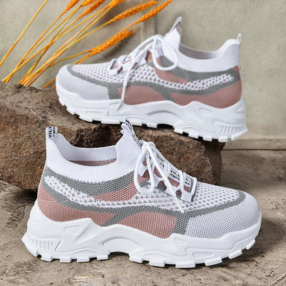 👟 Ladies Breathable Mesh Platform Trainers 👟