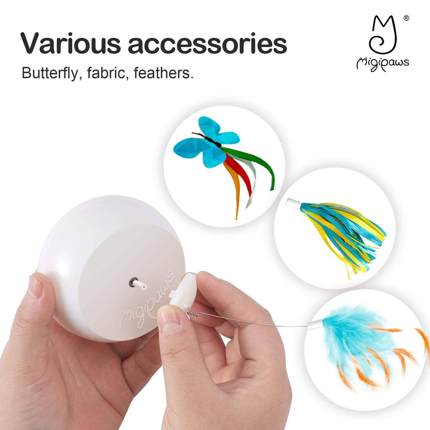 Interactive Cat Toy with Spinning Butterfly & Feathers