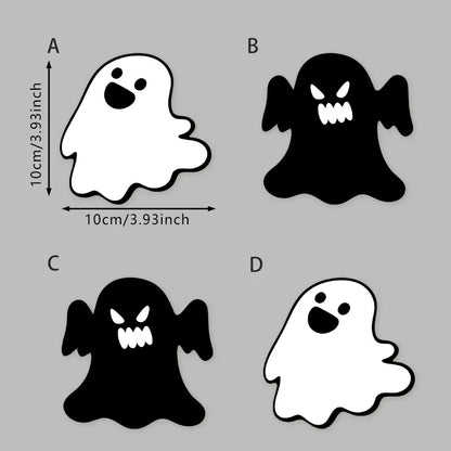 👻 4pc Black & White Ghostie Wooden Coasters 👻