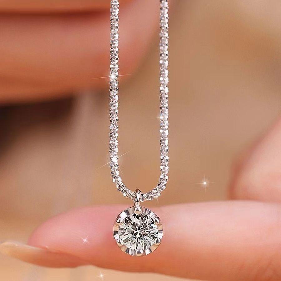 💎  Crystal Shine Minimalist Necklace – Green or Silver 💎