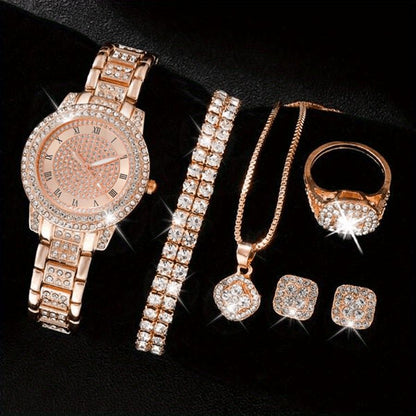 💎✨ 6pc Luxury Women’s Watch & Jewellery Gift Set ✨⌚