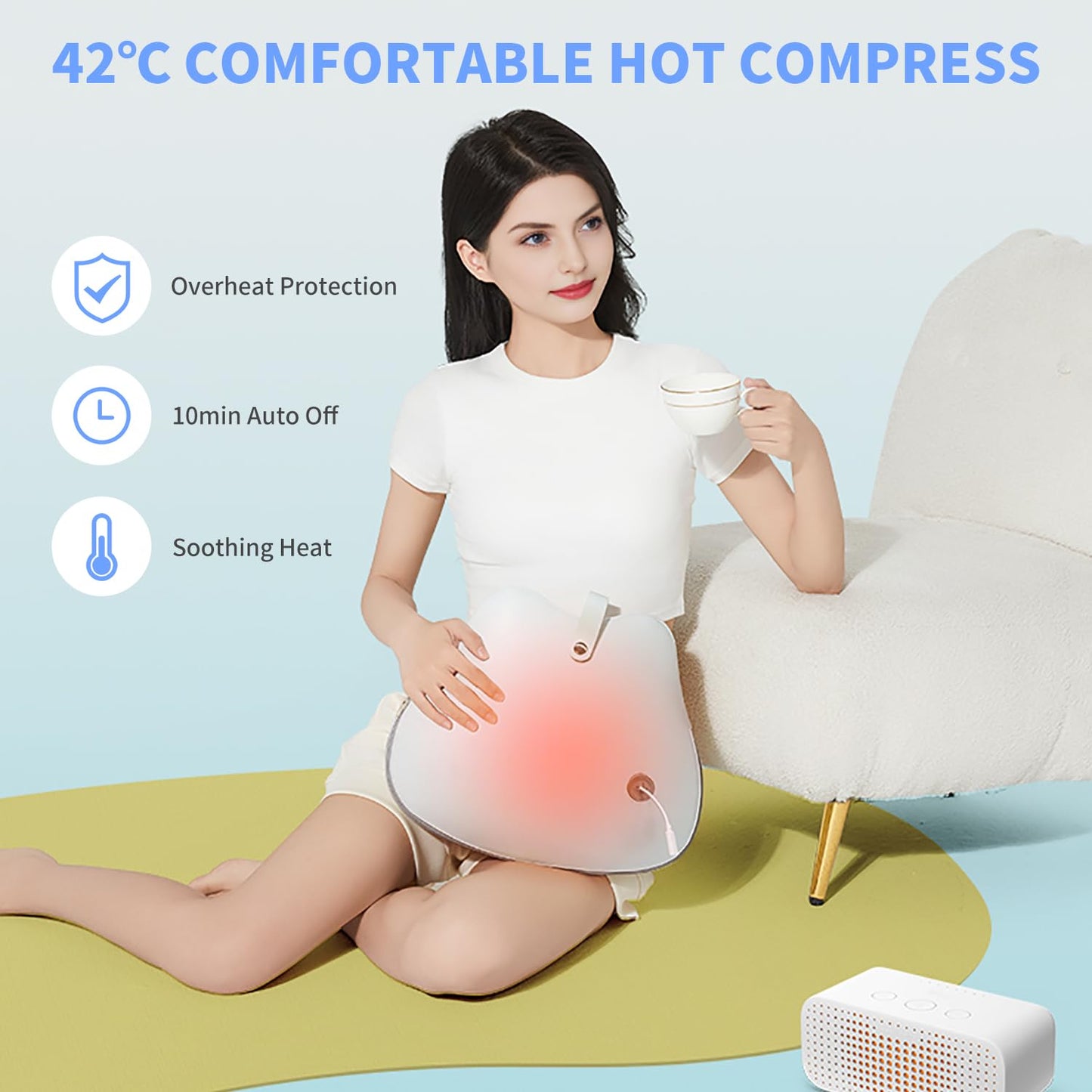 Cordless Shiatsu Back and Neck Massager with Heat Deep Tissue Kneading