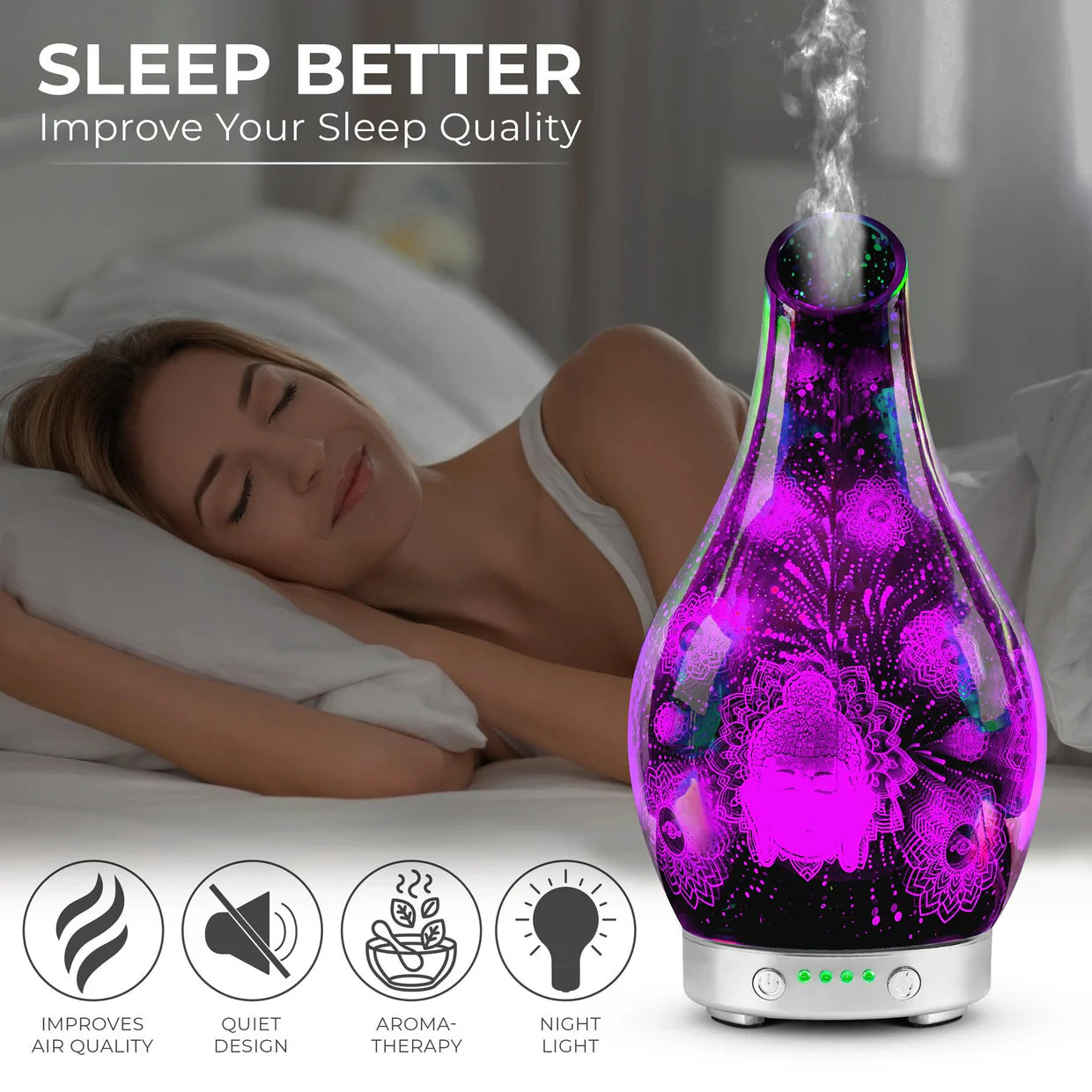 Desire Buddha Colour Changing Oil Diffuser Aroma Humidifier