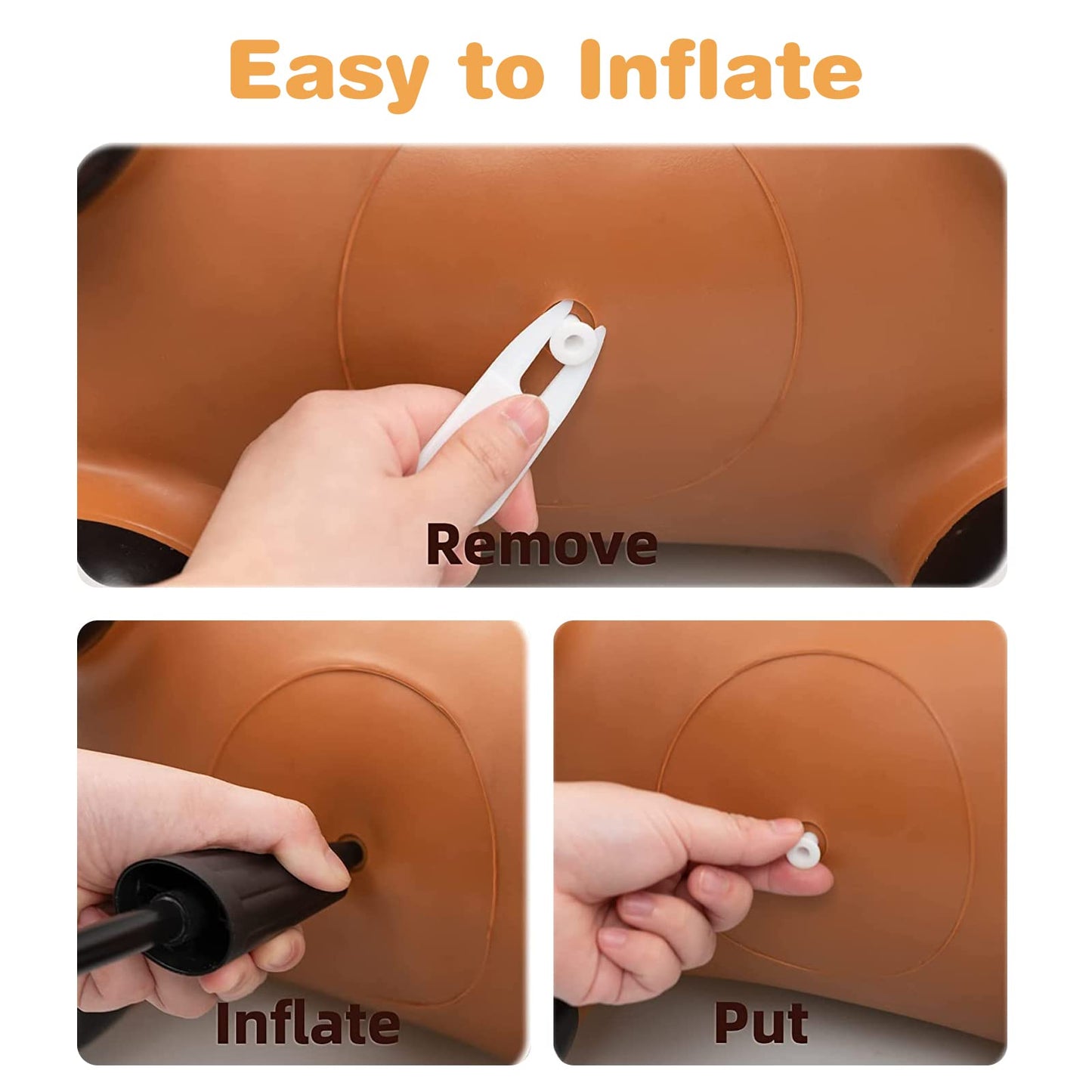 Inflatable Bouncy Triceratops Hopper Ride-On Toy