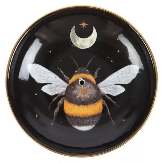 🍃🐝 Forest Bee Ceramic Incense Holder – Dark Forest Design 🐝🍃