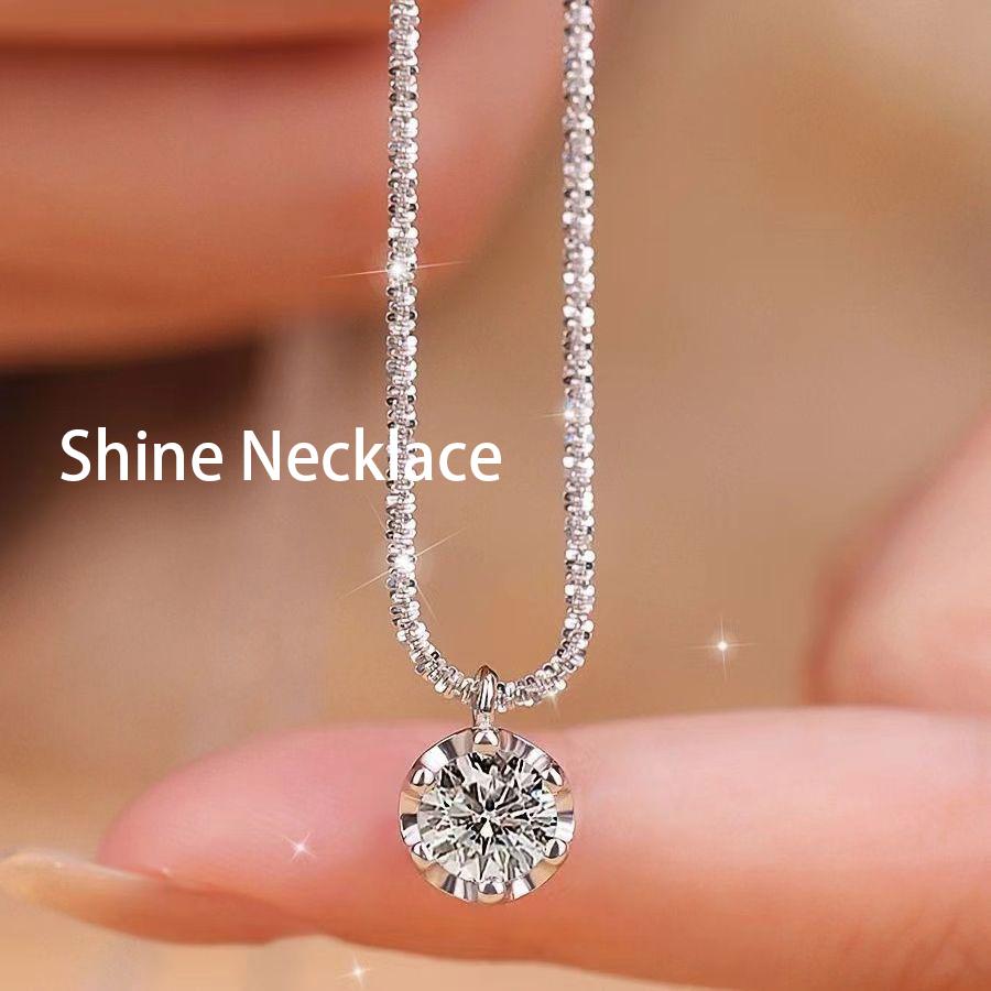 💎  Crystal Shine Minimalist Necklace – Green or Silver 💎