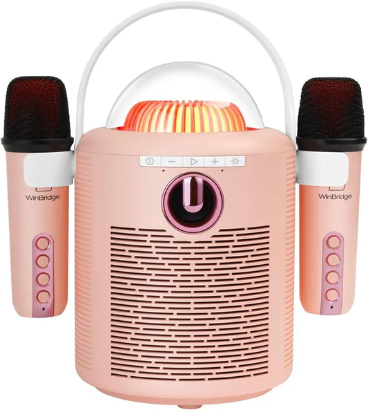 Portable Kids Karaoke Machine with 2 Microphones, Voice Effects & LED Light