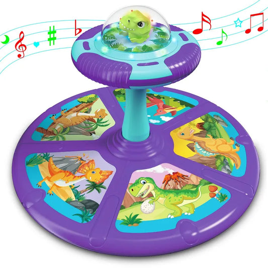 Toddler Dinosaur Sit & Spin Toy with 360° Rotation, Lights & Music