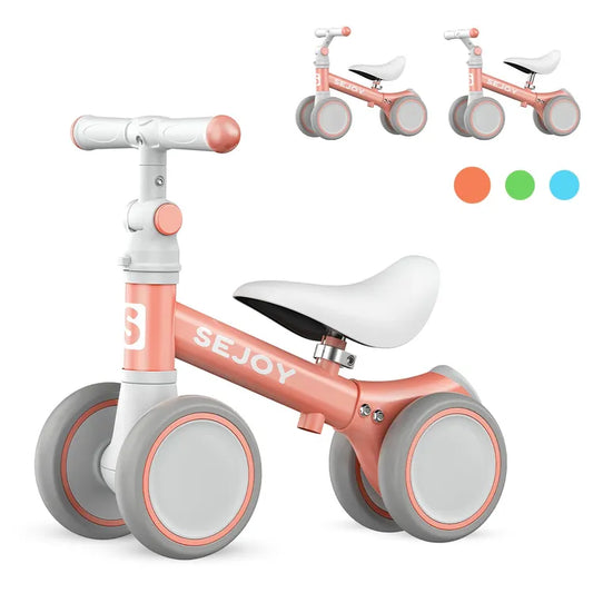 Pink Adjustable Baby Balance Bike with Seat and Handle