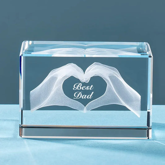 Best Dad Crystal Cube Gift