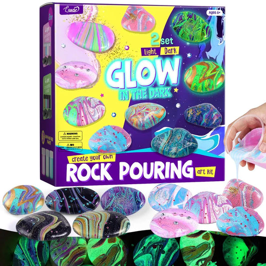 2 in 1 Glow in The Dark Rock Painting Art Kit