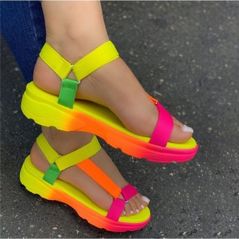 🌈✨ Ladies Neon Chunky Sandals ✨🌈