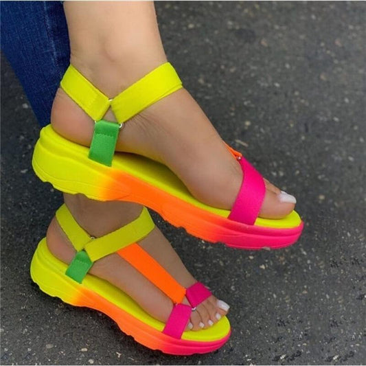 🌈✨ Ladies Neon Chunky Sandals ✨🌈