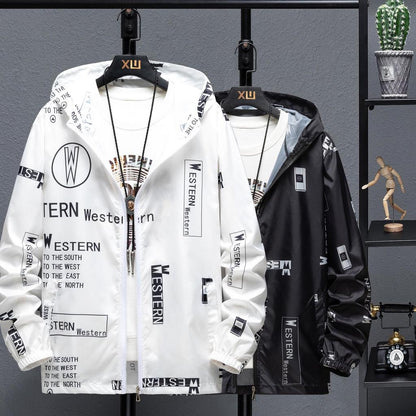 🌧️ Men's Breathable Printed Lightweight Outdoor Rain Jacket 🌧️