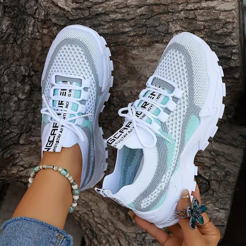 👟 Ladies Breathable Mesh Platform Trainers