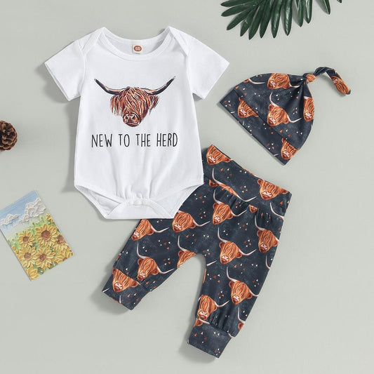 🐮 Baby Boys’ Highland Cow 3pc Set