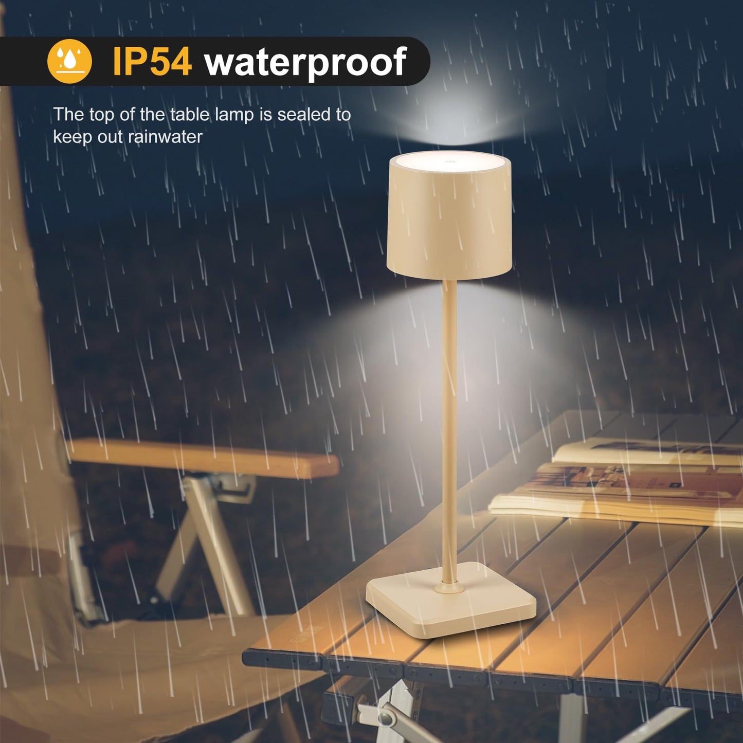 2 Pack Cordless Rechargeable LED Table Lamps - Sand