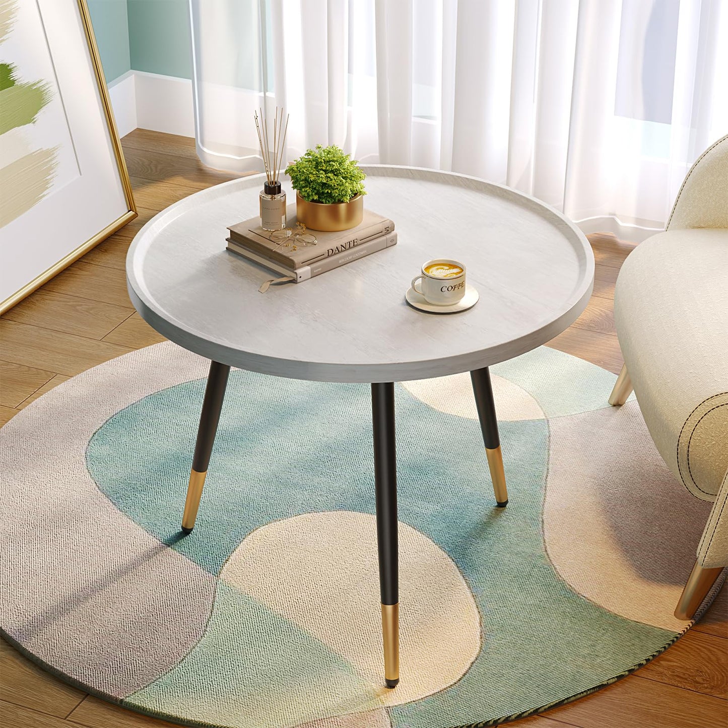 White Round Coffee Table