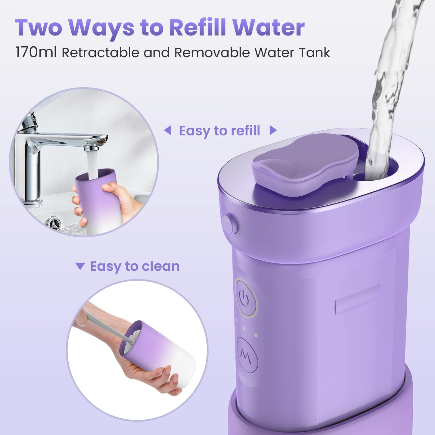 Water Flosser Cordless Oral Irrigator - Purple