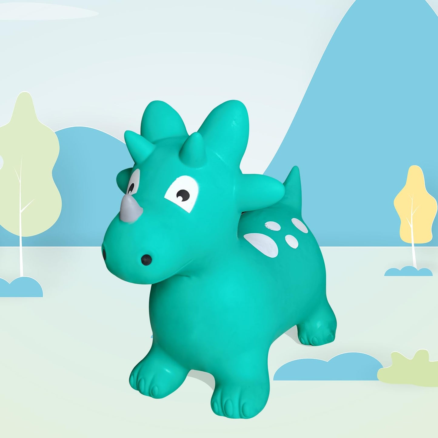 Inflatable Bouncy Triceratops Hopper Ride-On Toy