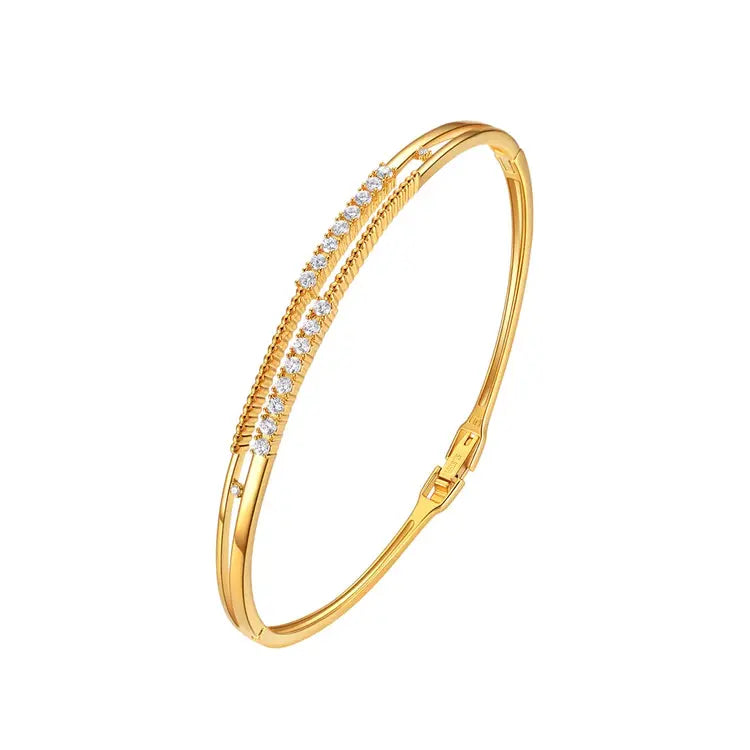 Elegant 18K Gold Plated Bangle Bracelet