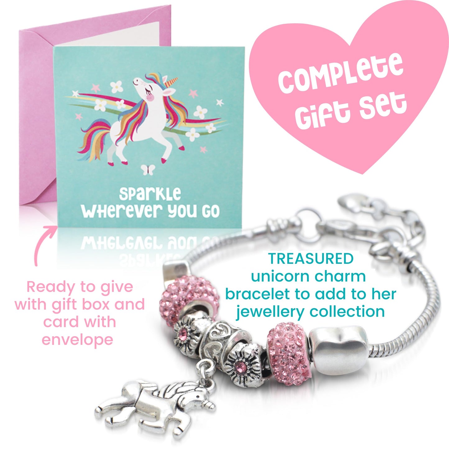 🦄🎵 Unicorn Musical Jewellery Box with Charm Bracelet 🎵🦄