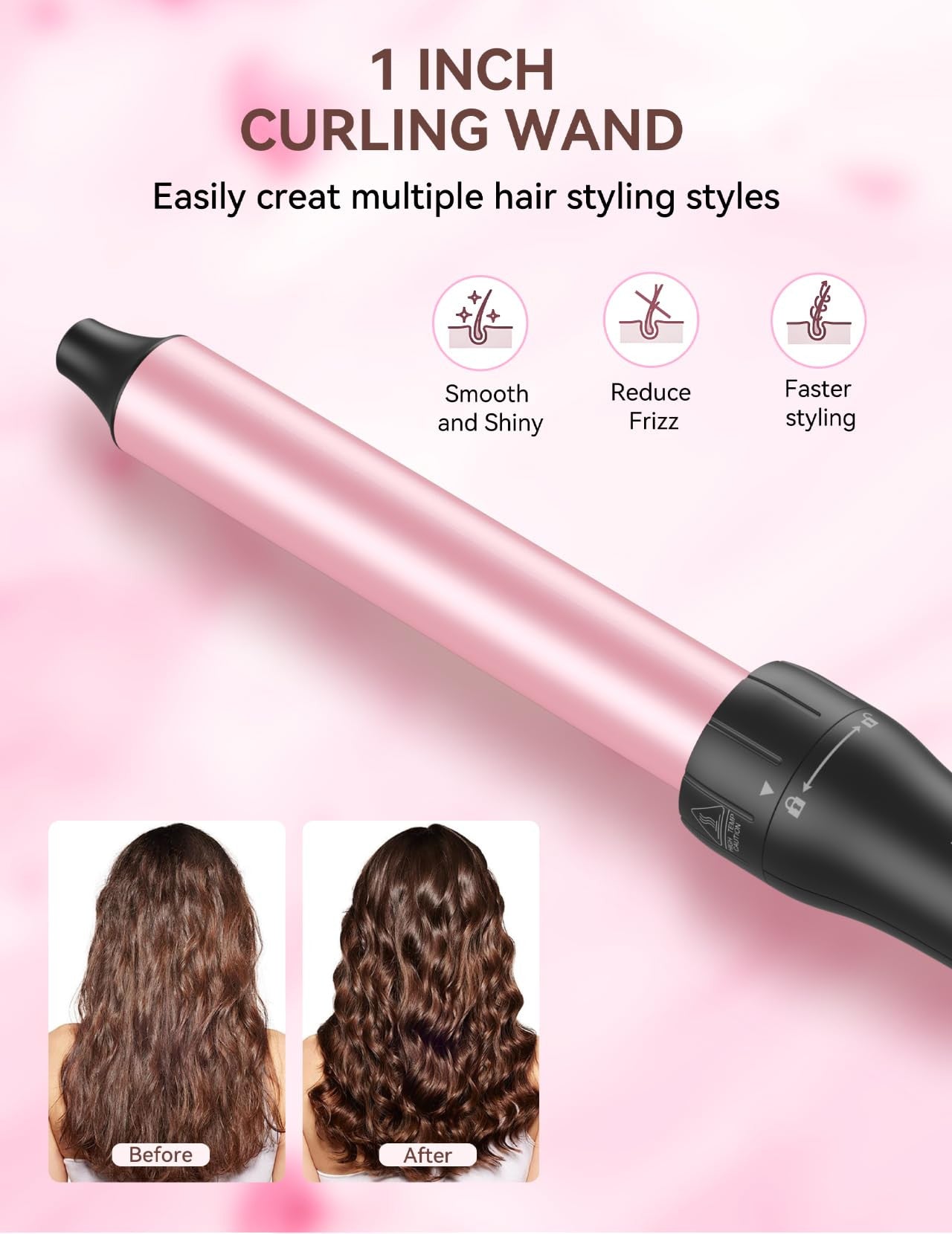 Hair Curling Wand - Includes Glove & Mat