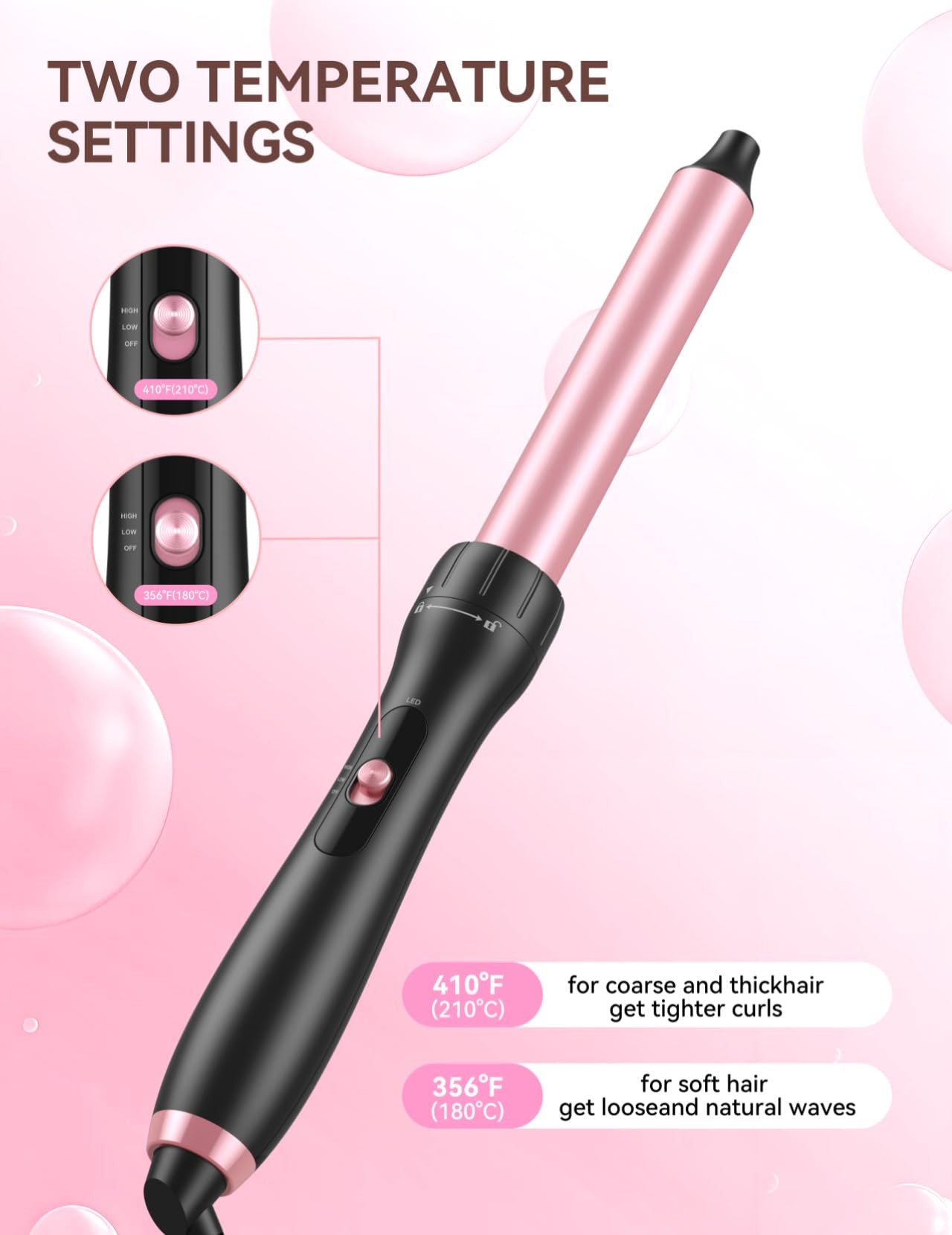 Hair Curling Wand - Includes Glove & Mat