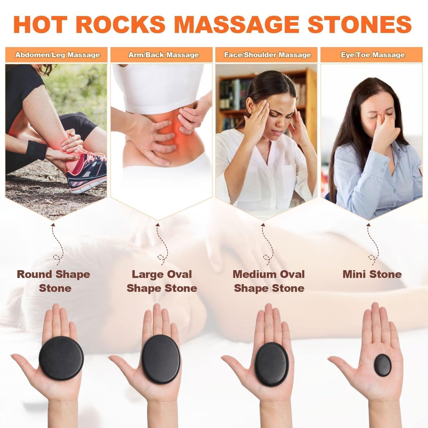 Hot Stone Massage Kit with Electric Heater 10 Basalt Rocks for Relaxing Spa Therapy