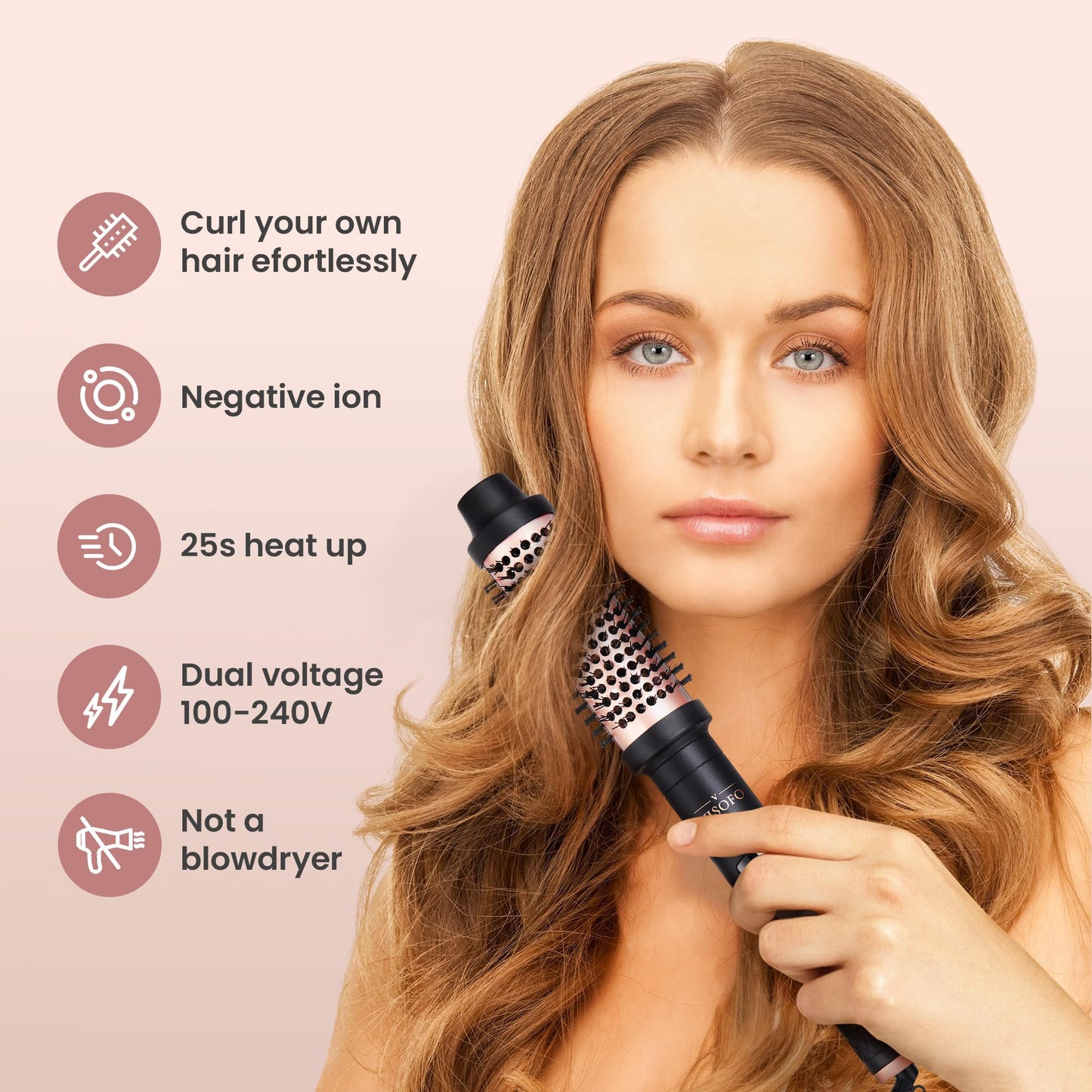 Thermal Brush Heated Round Curling Iron
