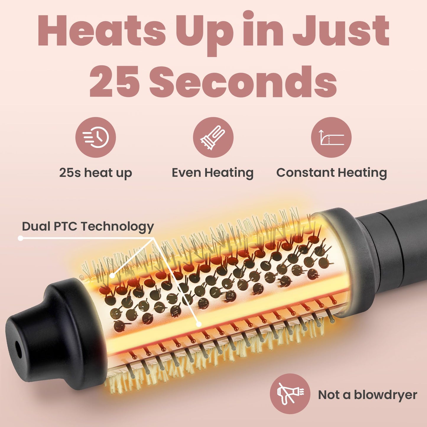 Thermal Brush Heated Round Curling Iron