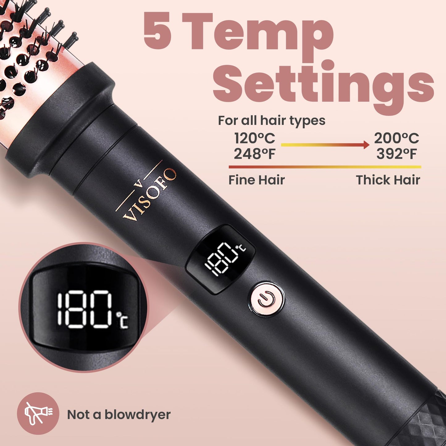 Thermal Brush Heated Round Curling Iron